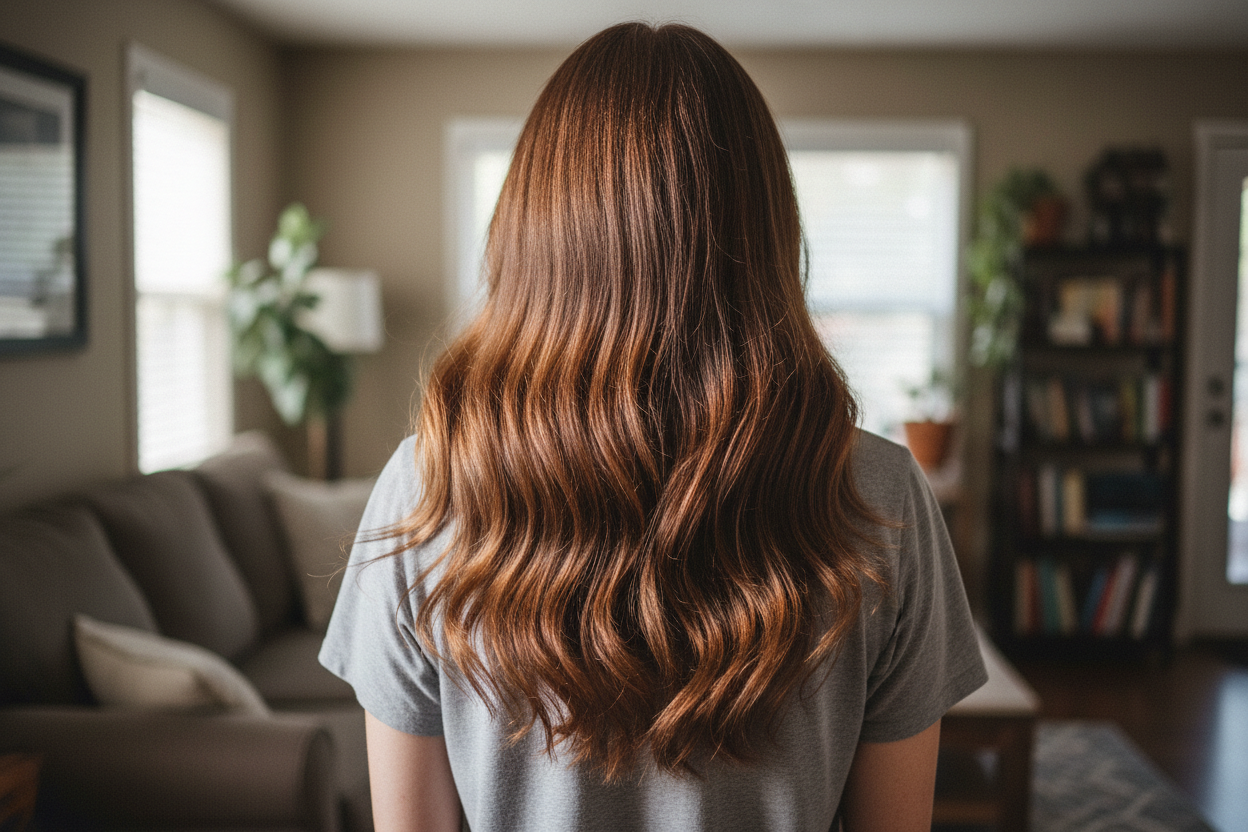 Дълга здрава коса от гръб