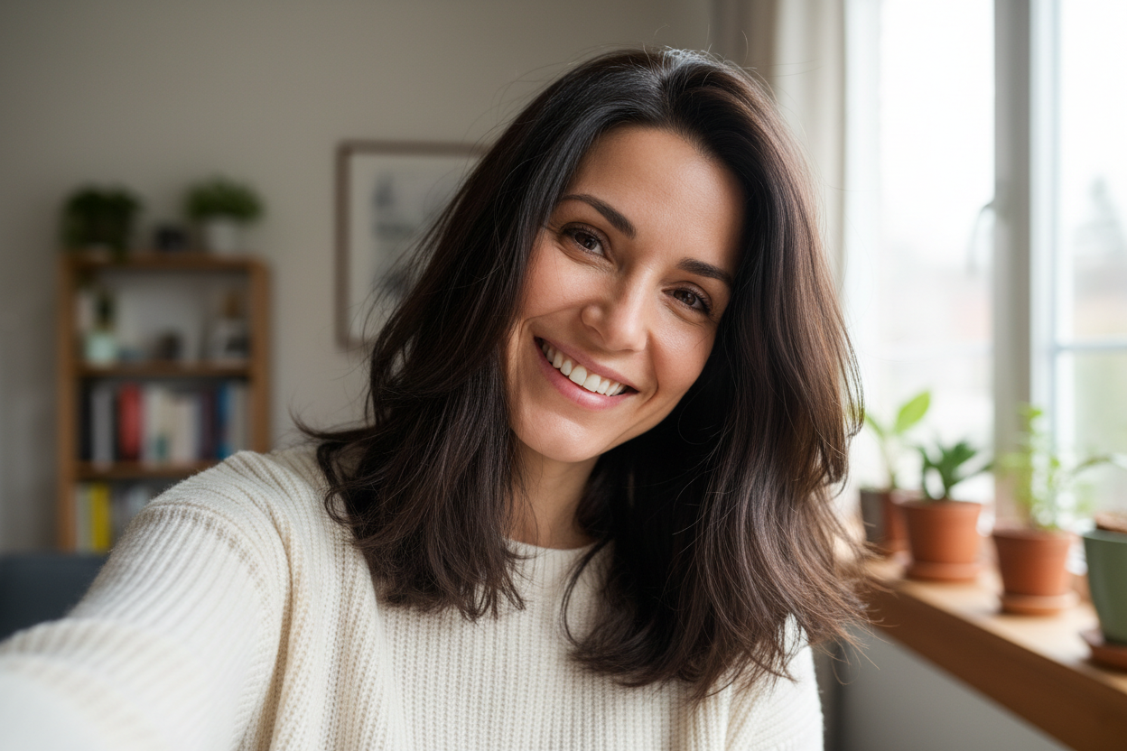 Жена със здрава коса