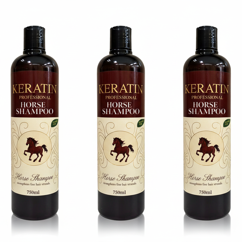 Три бутилки Horse Shampoo